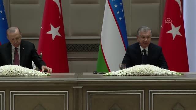 Özbekistan Cumhurbaşkanı Mirziyoyev, Cumhurbaşkanı Erdoğan ile düzenlediği basın toplantısında konuştu