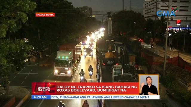 Daloy ng trapiko sa isang bahagi ng Roxas Boulevard, bumibigat na | UB