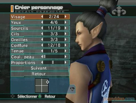 Phantasy Star Universe : L'Ambition des Illuminus : Création de personnage