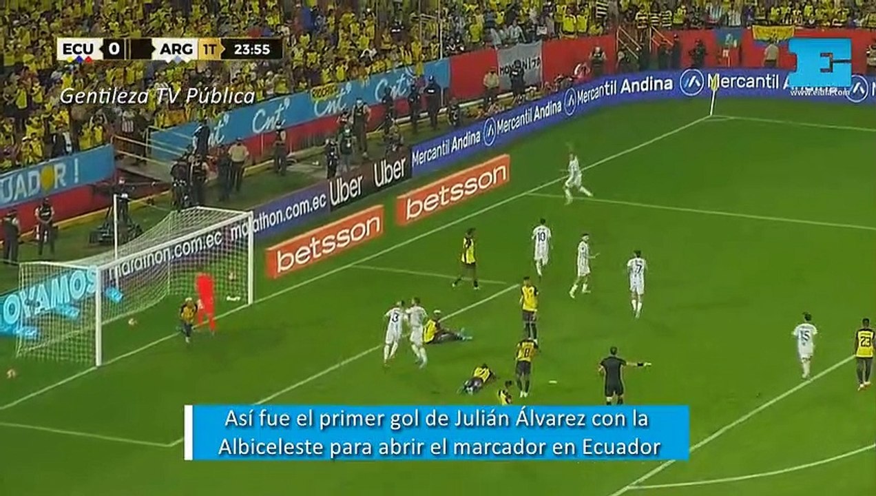 Así fue el primer gol de Julián Álvarez con la Albiceleste para abrir el marcador en Ecuador