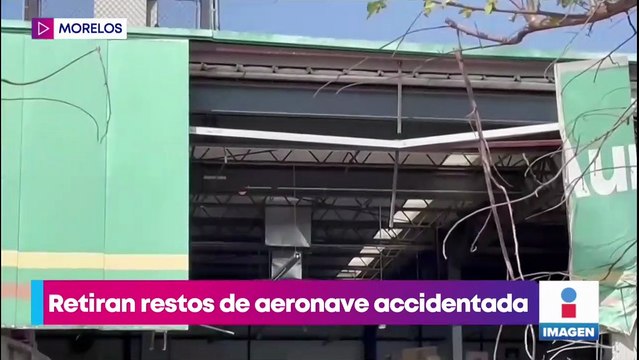 Retiran los restos de la avioneta accidentada en Temixco