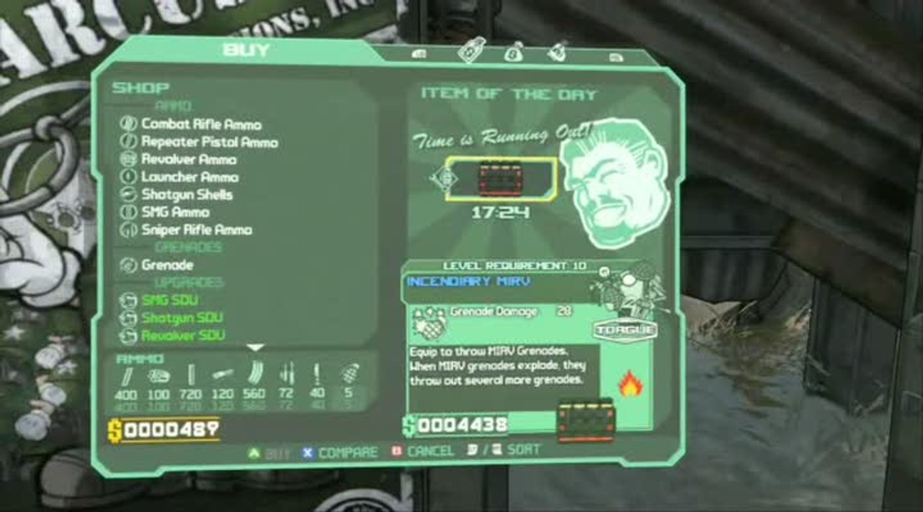 Borderlands : Menus