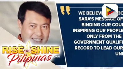 Nacionalista party, naghayag ng suporta sa BBM-Sara tandem;