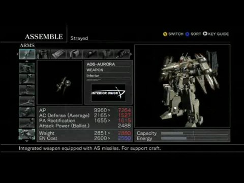 Armored Core for Answer : Personnalisation des méchas