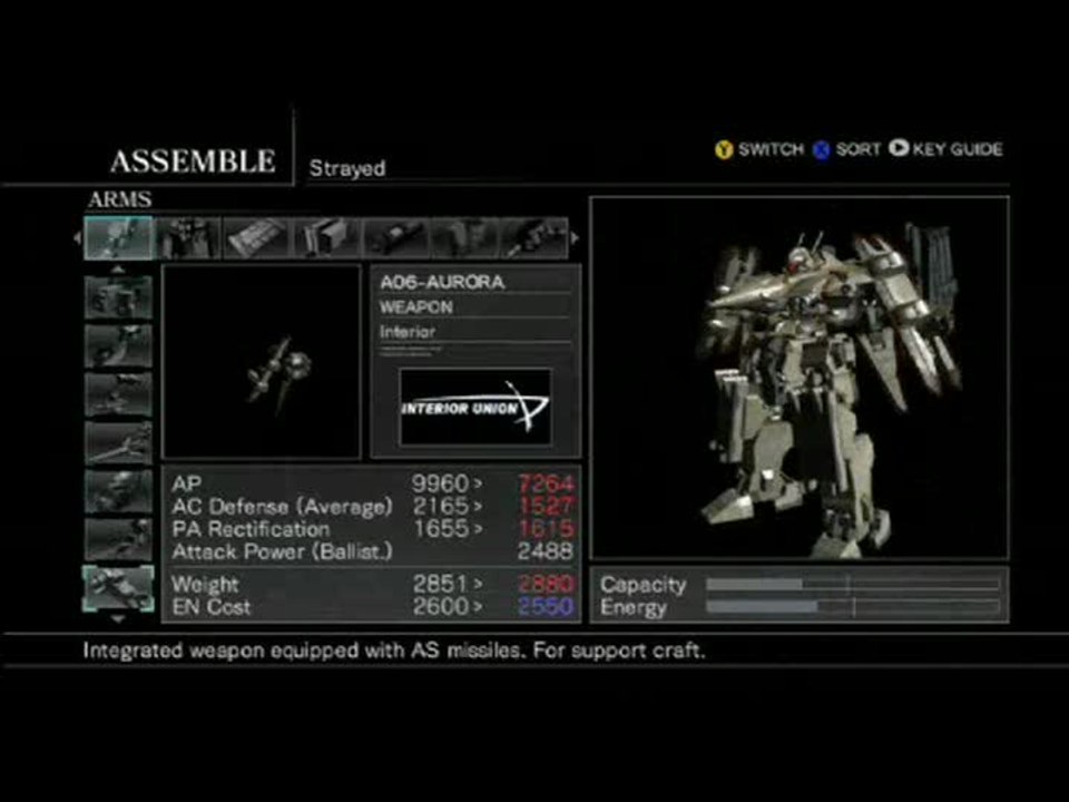 Armored Core for Answer : Personnalisation des méchas