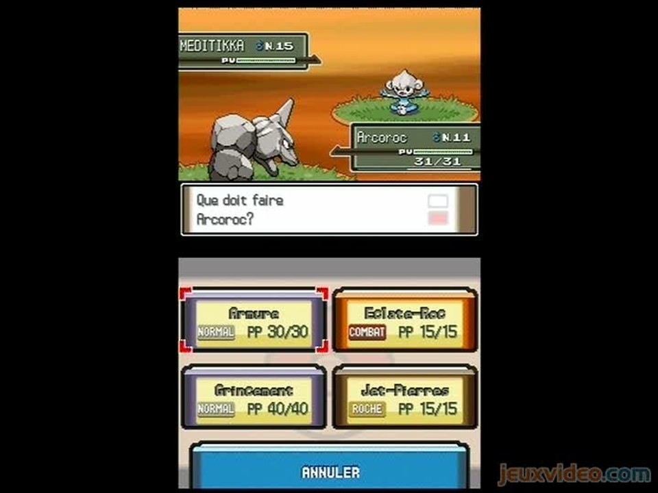 Pokémon Version Platine : Une capture de Pokémon sauvage