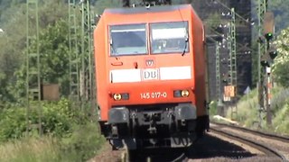 Züge Erpel-Linz am Rhein, ERS 185, ERS 189, 2x SBB Cargo Re482, 2x Railion 152, 145, Railion 185, DB152, 2x 143. 2x 425