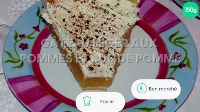 Gâteau léger aux pommes et jus de pomme