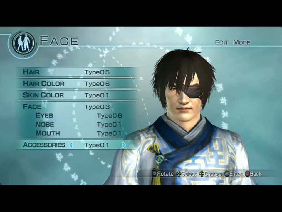 Dynasty Warriors 6 : Empires : Editeur de personnages - Hommes