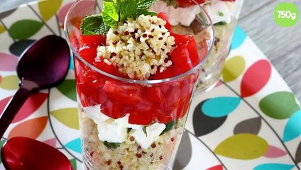 Verrine de quinoa à la tomate et à la feta