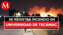 Se registra incendio de pastizales dentro de la Universidad Politécnica de Tecámac, Edomex
