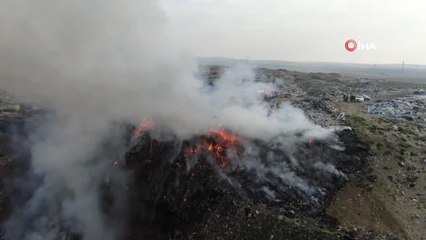 Son dakika haberleri! Safranbolu çöplüğünde çıkan yangın böyle görüntülendi
