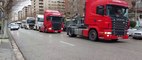 Protesta camioneros en el centro de Burgos