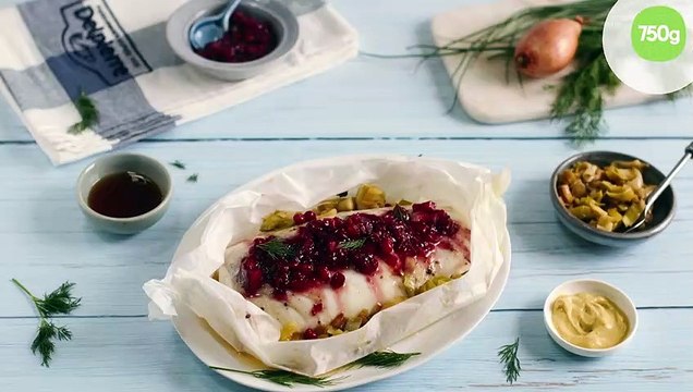 Papillotes de cabillaud aux airelles