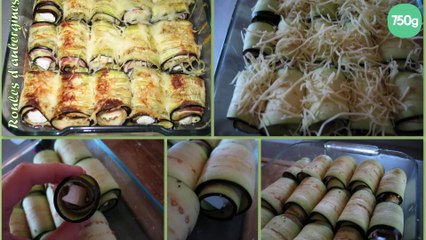 Roulé d'aubergines au jambon