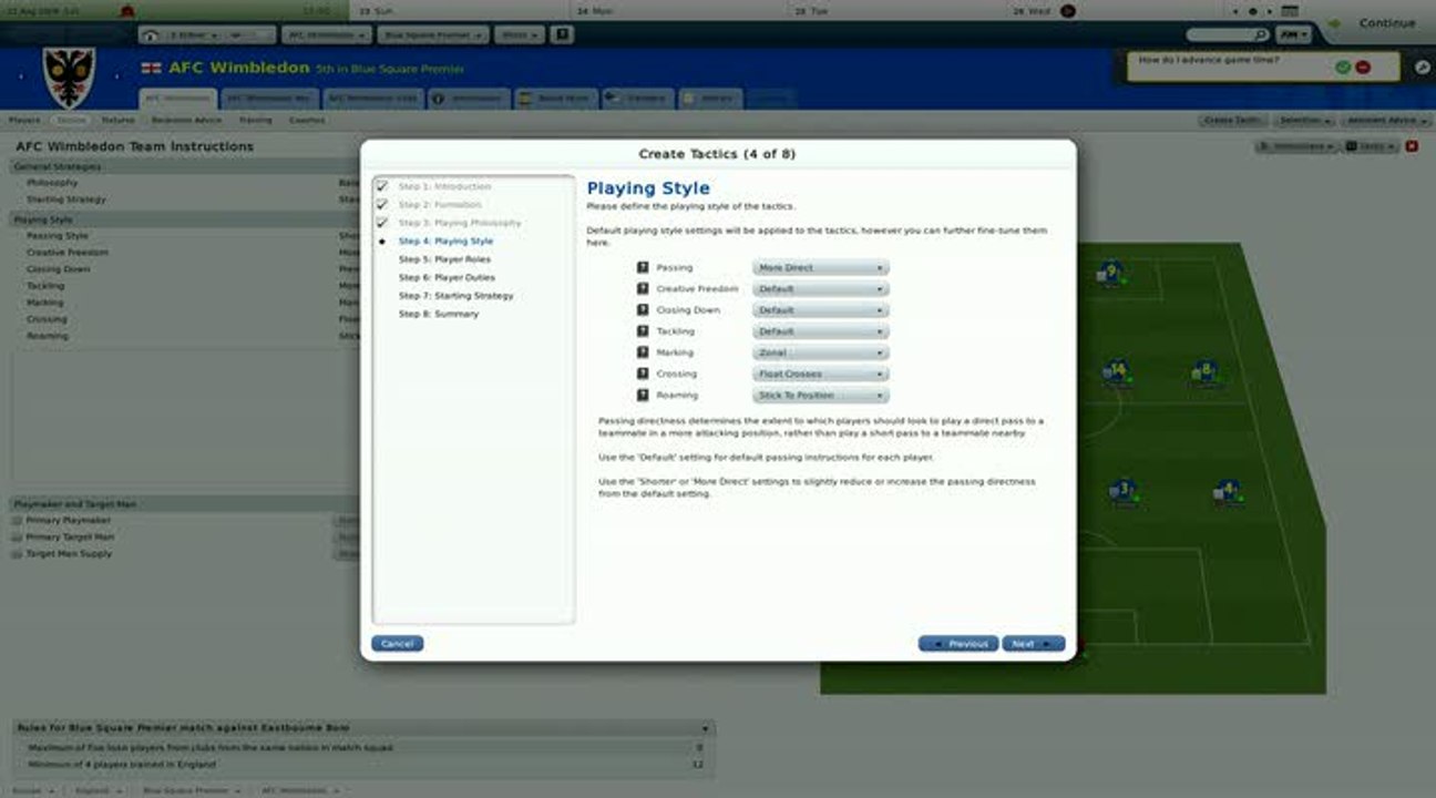 Football Manager 2010 : Tactiques