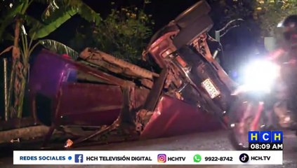 #ResumenIntibucá | Un muerto y un herido tras volcamiento de un vehículo