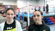 Interview maritima: les boxeuses d'Istres Tess Launey et Shana Fernandez et le coach James Colas