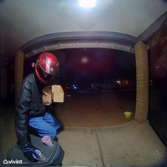 Uber Eats Moped Driver Drops Food on the Ground