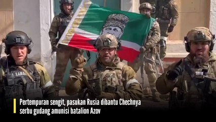 Pertempuran sengit, pasukan Rusia dibantu Chechnya serbu gudang amunisi batalion Azov
