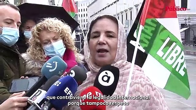 Manifestantes saharauis protestan frente al Congreso: Hay malestar, rabia e incomprensión