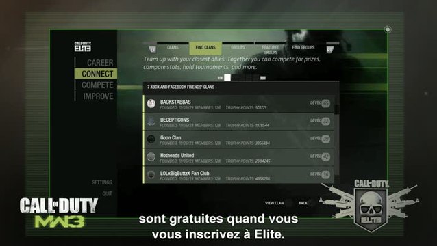 Call of Duty : Modern Warfare 3 : Tutoriel de Call of Duty Elite