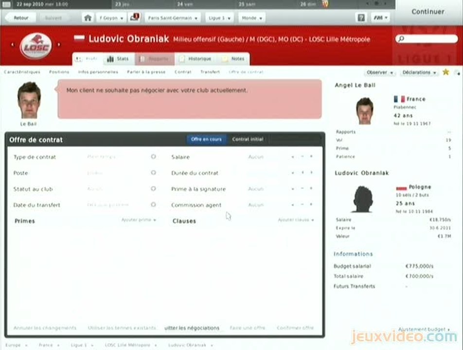 Football Manager 2011 : 1/2 : Transferts et entraînement