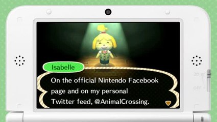 Animal Crossing : New Leaf : Message d'Isabelle