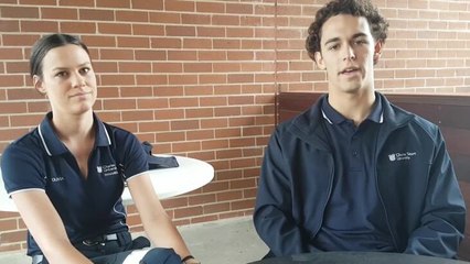 Port Macquarie paramedicine students, Angus Laut and Olivia Stuart