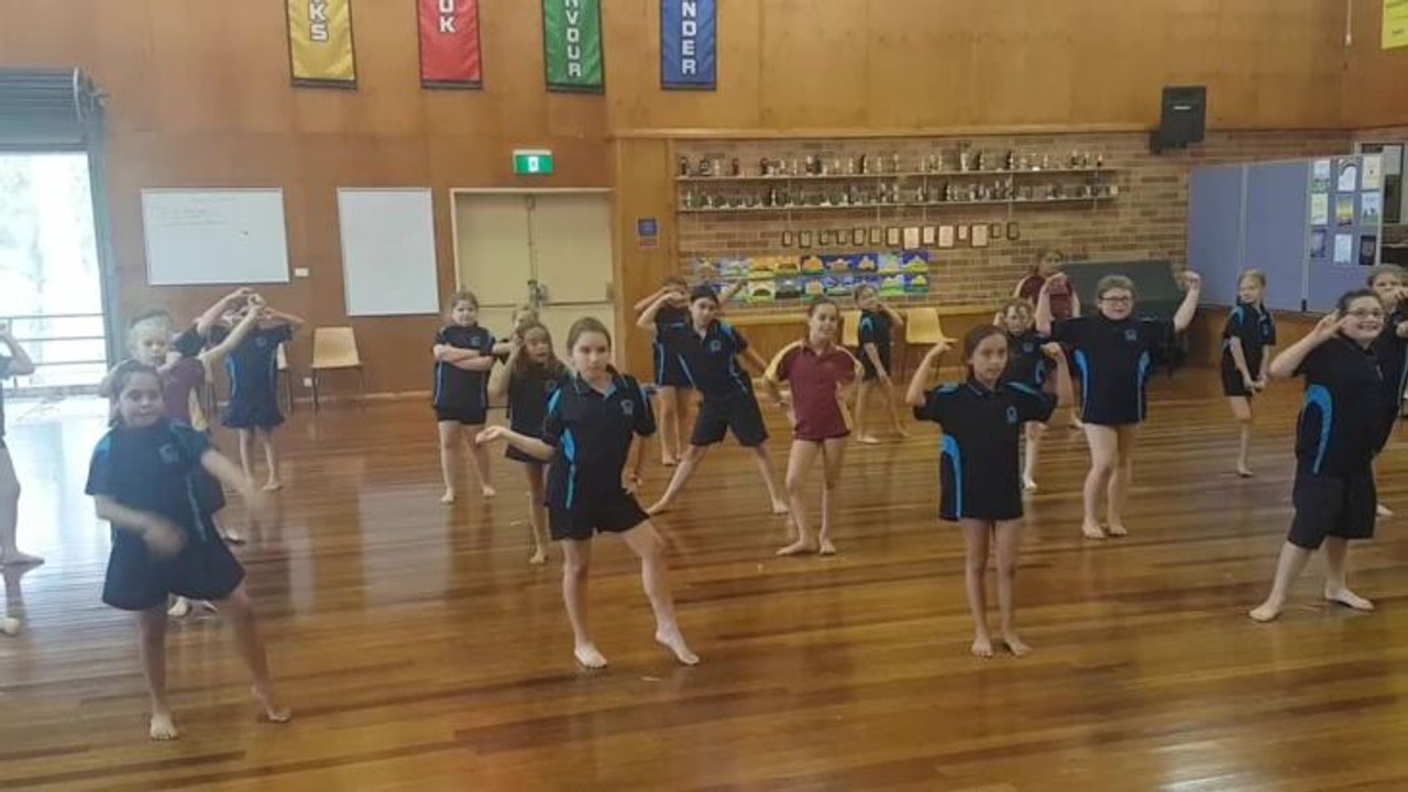Westport students dancing guided by choreographer Ngioka Bunda-Heath