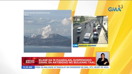 Klase sa 19 paaralan, suspendido dahil sa aktibidad ng Bulkang Taal | UB