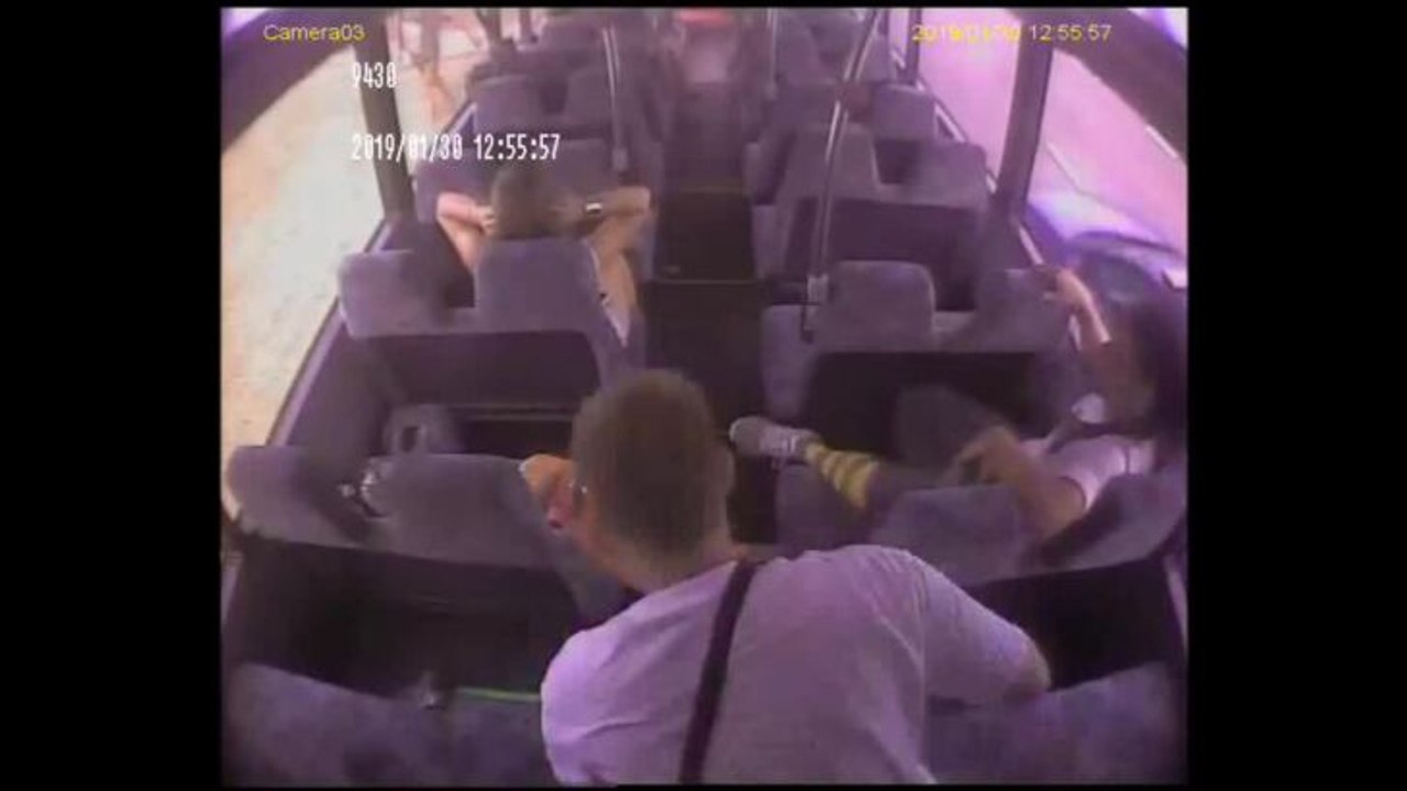 FENWICK alighted bus (walking outside window)