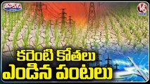 Crop Drying Up Due To Power Cut Issue In State, Farmers Facing Problems _ V6 Teenmaar