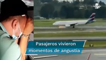 Pánico en el aire: un avión aterriza en llamas en Colombia