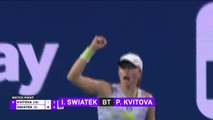 Swiatek sweeps past Kvitova into Miami semi-finals