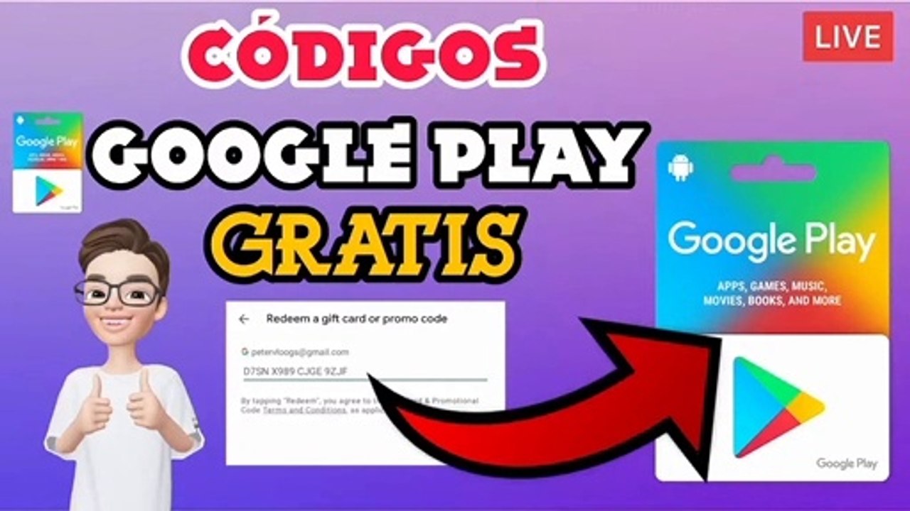 Tarjetas de Google play gratis 2022 / Códigos de Google play grátis