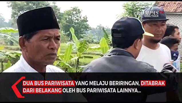 Laka Beruntun Minibus Ringsek Tabrak Bus Pariwisata Di Sampang