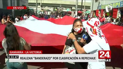 Gamarra: comerciantes realizan 'banderazo' por clasificación al repechaje