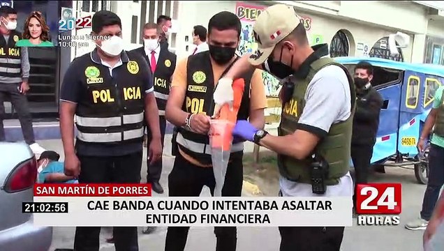 SMP: capturan a delincuentes armados con granada de guerra que iban a asaltar entidad financiera