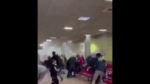 Il vento abbatte una parete, scene di panico all'aeroporto di Palermo