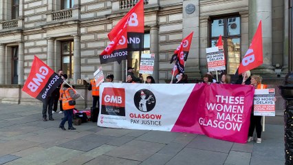 GMB Union Equal Pay protest outside Glasgow city chambers
