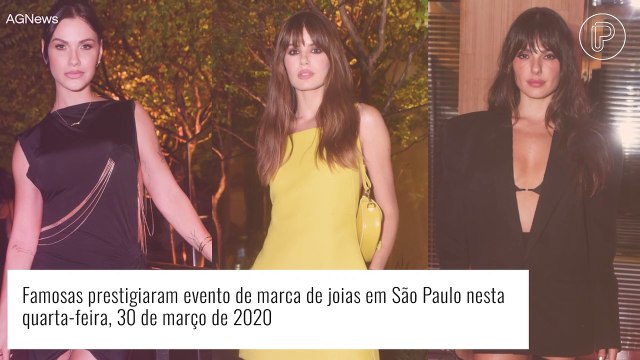 Andressa Suita deixa filhos com Gusttavo Lima e se reúne com famosos evento de marca de joias em SP