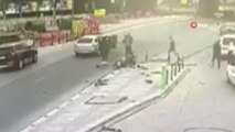 İstanbul'da milyonluk gasp... Döviz bürosuna giden motokuryeye araçla çarptılar, döverek çantasını gasp ettiler
