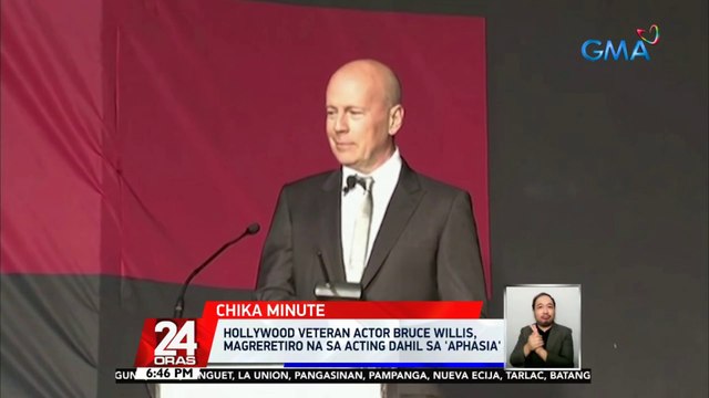 Hollywood veteran actor Bruce Willis, magreretiro na sa acting dahil sa 'Aphasia' | 24 Oras