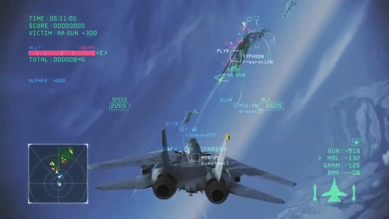 Ace Combat Infinity : Un peu de gameplay : Alpha Vs Bravo