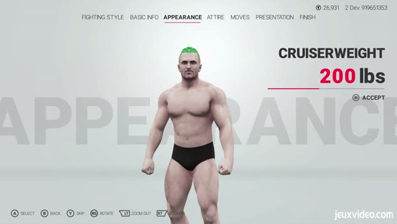 WWE 2K19 : Le système de création de personnage