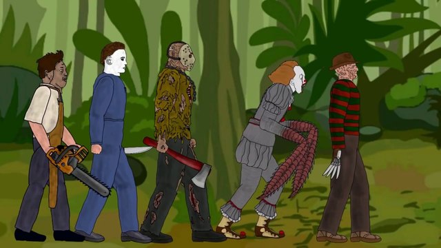 Siren Head vs Jason Voorhees Michael Freddy IT Pennywise Leatherface SLENDER MAN Predator Dc
