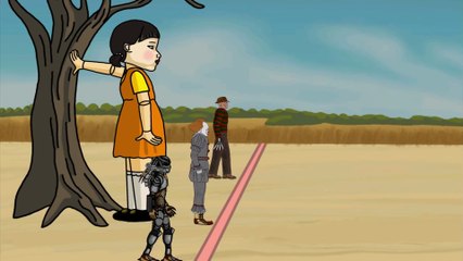 Squid game vs Jason Michael Freddy Pennywise Chucky Leatherface Predator Jeff Ghostface MrX