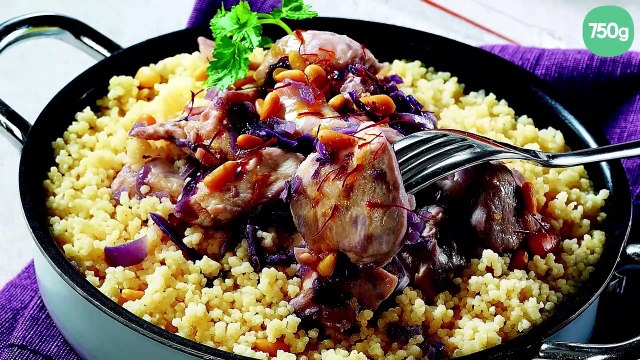 Couscous au poulet au miel et aux oignons