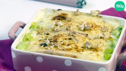 Descargar video: Gratin de poireaux au jambon cru et à la raclette Richemonts